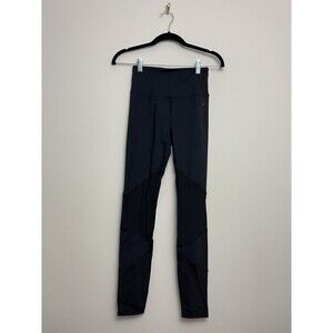 Good American Legging Pants Size 1 Black Running Power Mesh Stretch Yoga Womens